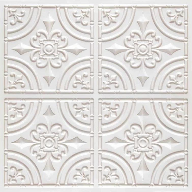 FromPlainToBeautifulInHours Wrought Iron 2 Ft. X 2 Ft. Glue-Up PVC Ceiling Tile (Set of 10)