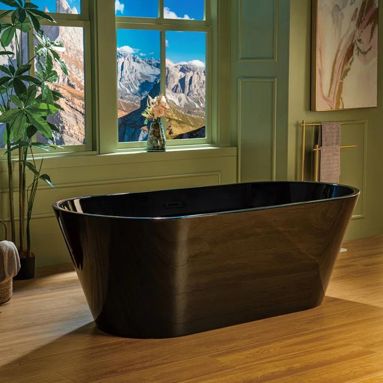 WoodBridge 67" x 32" Freestanding Soaking Acrylic Bathtub B8813-MB