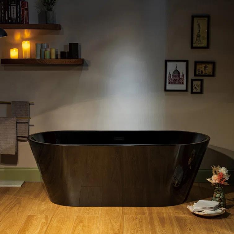 WoodBridge 67" x 32" Freestanding Soaking Acrylic Bathtub B8813-MB