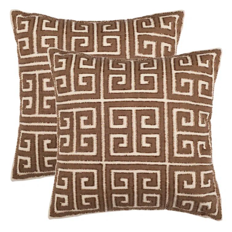 Safavieh Embroidered Feather Throw Pillow (Set of 2)