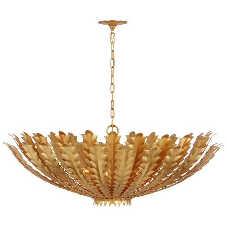 Hampton 36" Gold Leaf Metal Ornate Chandelier