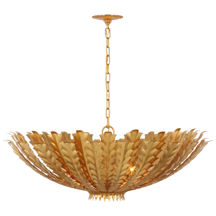 Hampton 36" Gold Leaf Metal Ornate Chandelier