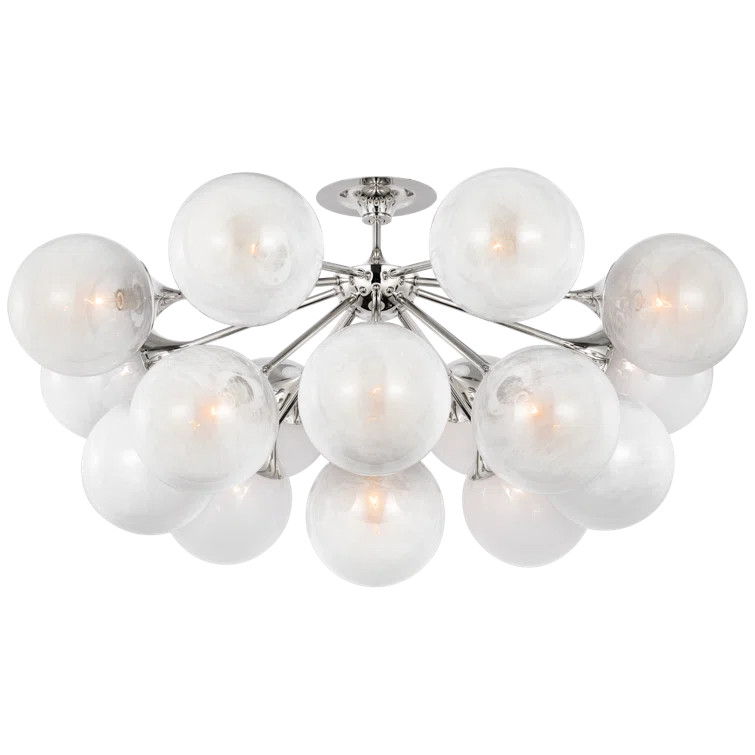 Cristol 17-Light Hand-Rubbed Antique Brass Globe LED Flush Mount