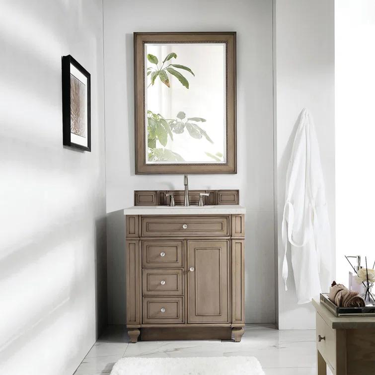 Bristol 30'' Dark Wood Single Vanity with Porcelain Sink