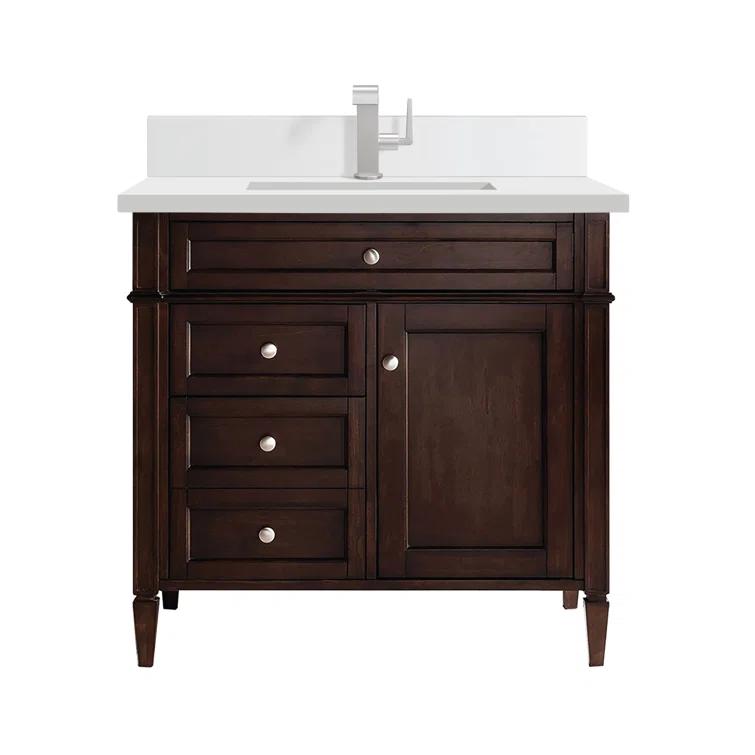 Burnished Mahogany Single Vanity with Satin Nickel Hardware
