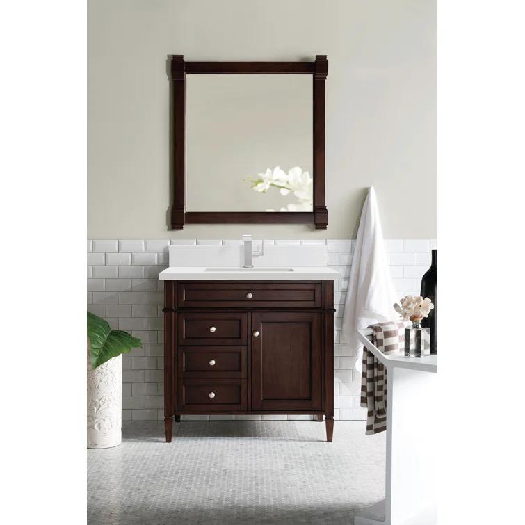 Burnished Mahogany Single Vanity with Satin Nickel Hardware