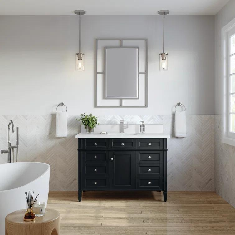 Black 47'' Plywood Single Vanity with Multiple Drawers