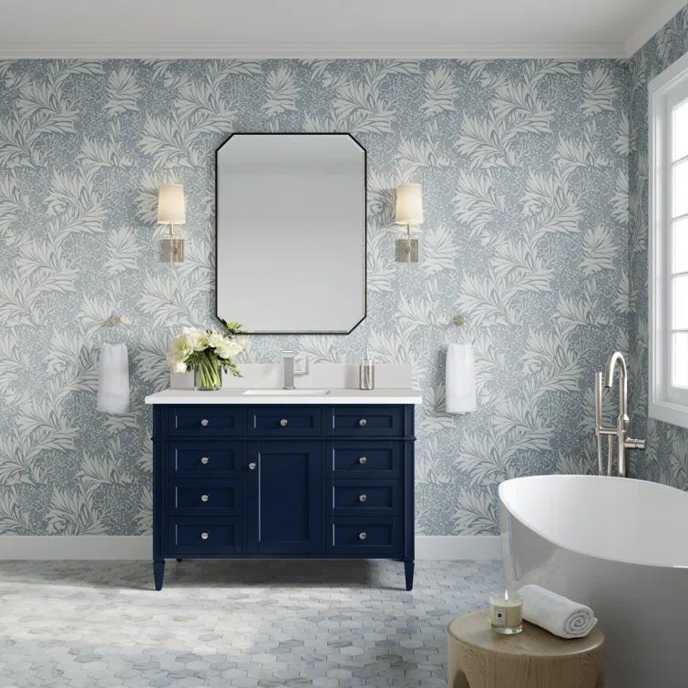 James Martin Vanities Brittany 48" Victory Blue Single Vanity w/ 3 CM Ethereal Noctis Quartz Top