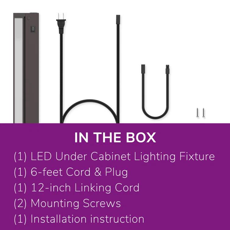 Inlight Swivel LED Under Cabinet Lighting,selectable12‘’/16‘’, 2700K/4000K, Plugged-In Only