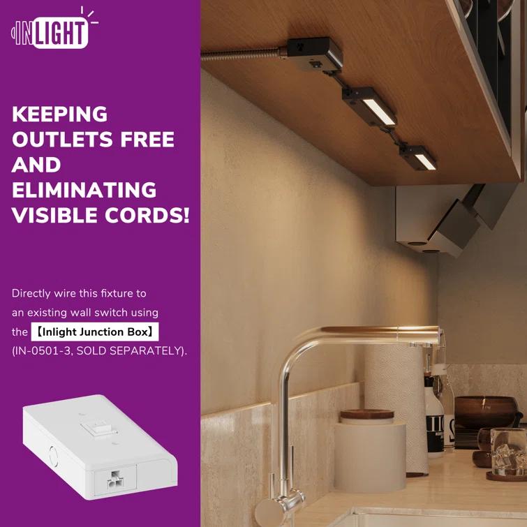 Inlight Swivel LED Under Cabinet Lighting,selectable12‘’/16‘’, 2700K/4000K, Plugged-In Only