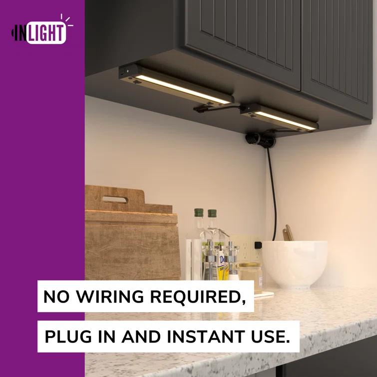 Inlight Swivel LED Under Cabinet Lighting,selectable12‘’/16‘’, 2700K/4000K, Plugged-In Only
