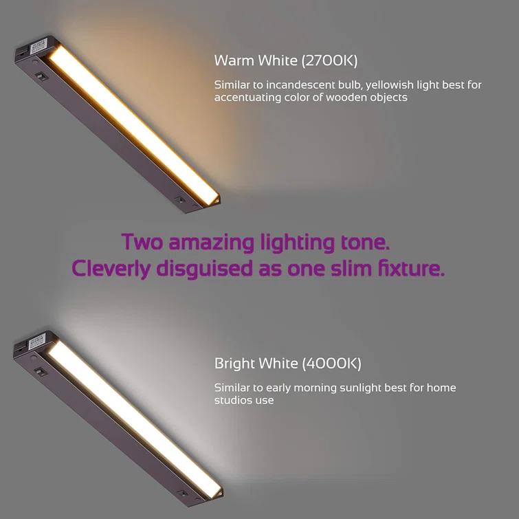 Inlight Swivel LED Under Cabinet Lighting,selectable12‘’/16‘’, 2700K/4000K, Plugged-In Only