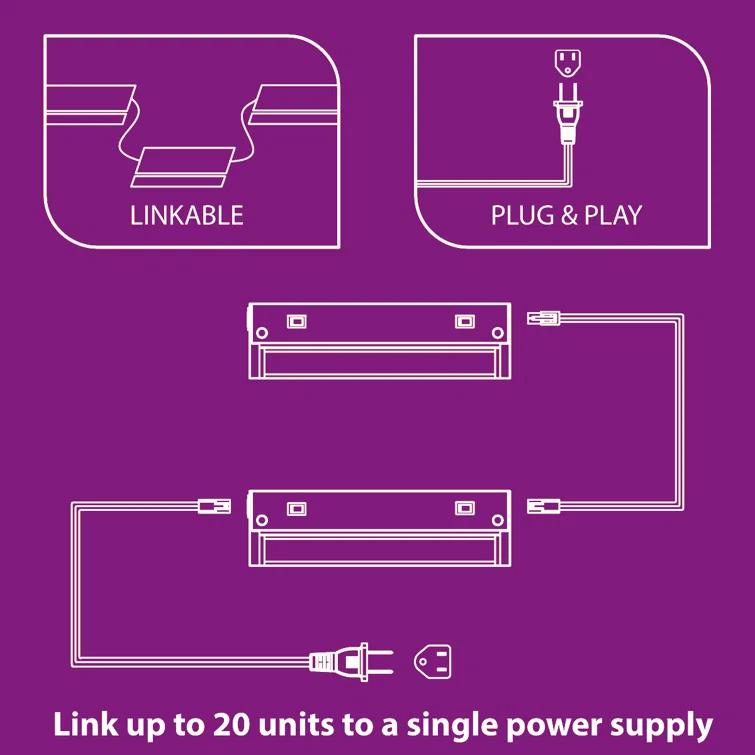 Inlight Swivel LED Under Cabinet Lighting,selectable12‘’/16‘’, 2700K/4000K, Plugged-In Only