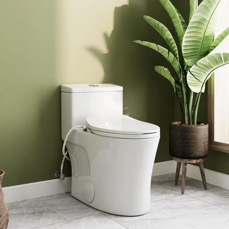 Unplugged Elongated Bidet Seat with Dual Stainless Nozzle and Adjustable Water Pressure