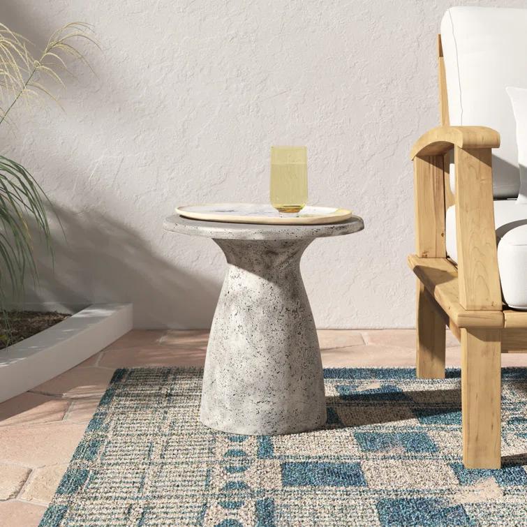 Adainville 16'' Stone Outdoor Side Table