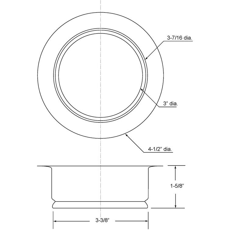 4-1/4" Standard Kitchen Sink Waste Disposal Flange