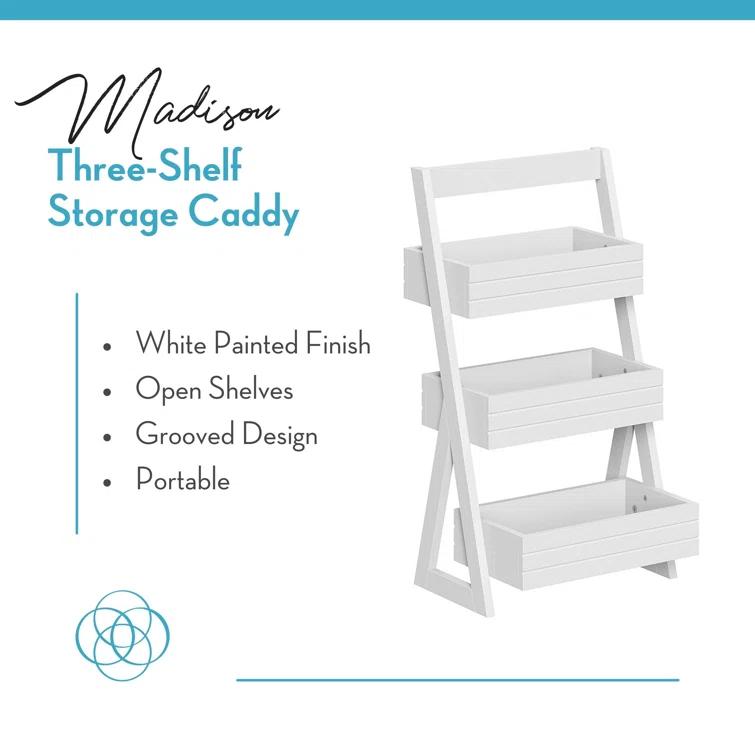 RiverRidge Home RiverRidge Home Lightweight Portable 3-Shelf Storage Caddy Organizer - White