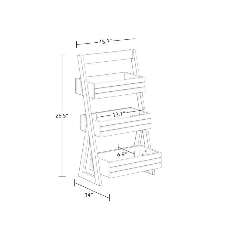 RiverRidge Home RiverRidge Home Lightweight Portable 3-Shelf Storage Caddy Organizer - White
