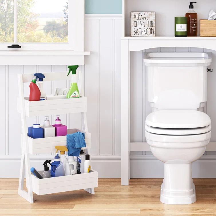 RiverRidge Home RiverRidge Home Lightweight Portable 3-Shelf Storage Caddy Organizer - White