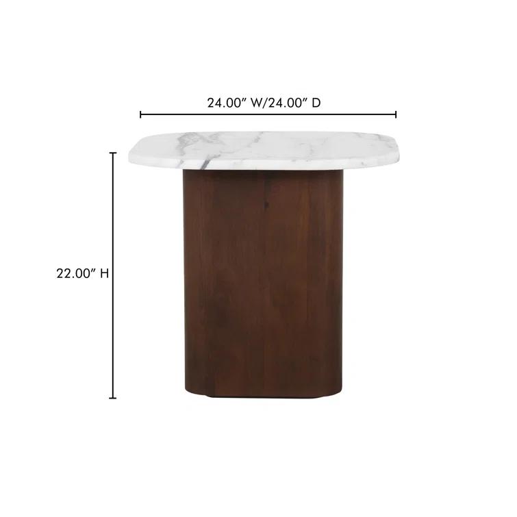 Wade Logan® Cealain Accent Table White Calacatta Marble | Wayfair