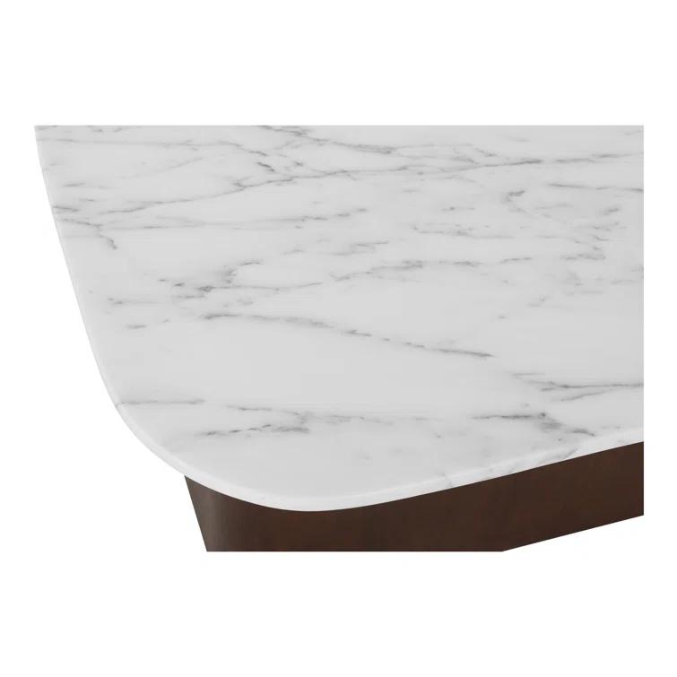 Wade Logan® Cealain Accent Table White Calacatta Marble | Wayfair