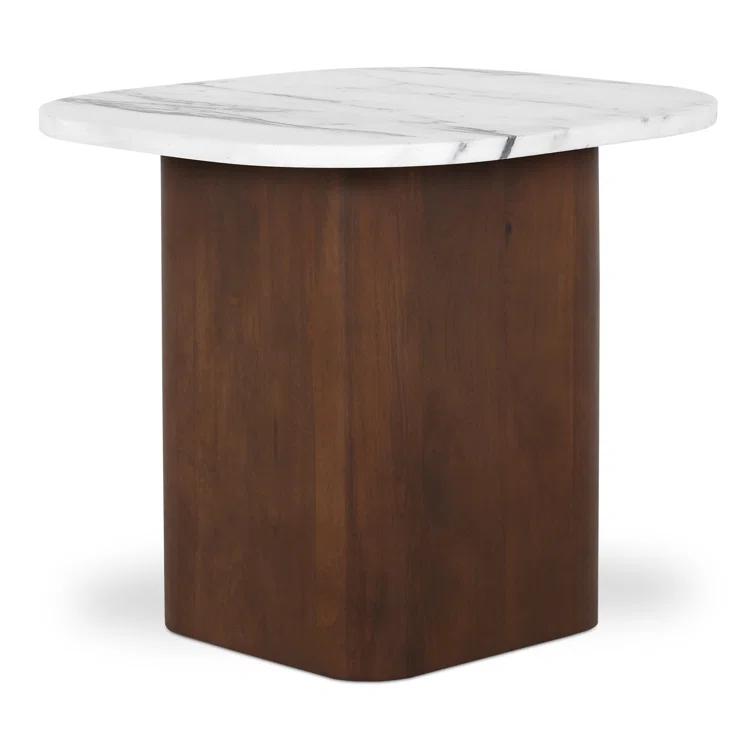 Wade Logan® Cealain Accent Table White Calacatta Marble | Wayfair