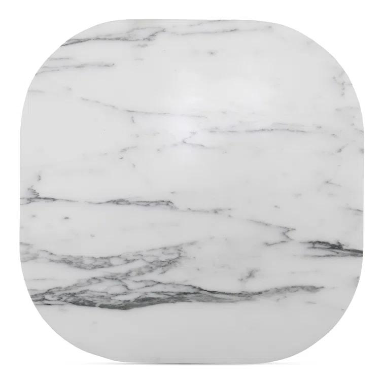 Wade Logan® Cealain Accent Table White Calacatta Marble | Wayfair
