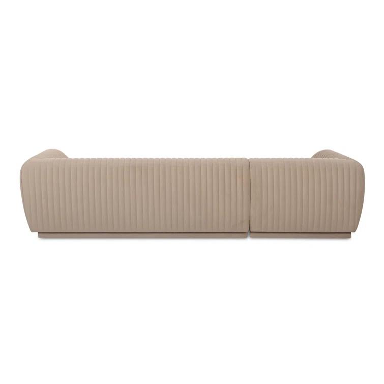 Moe's Home Collection Zandro Left Sectional Beige Fabric Sectionals