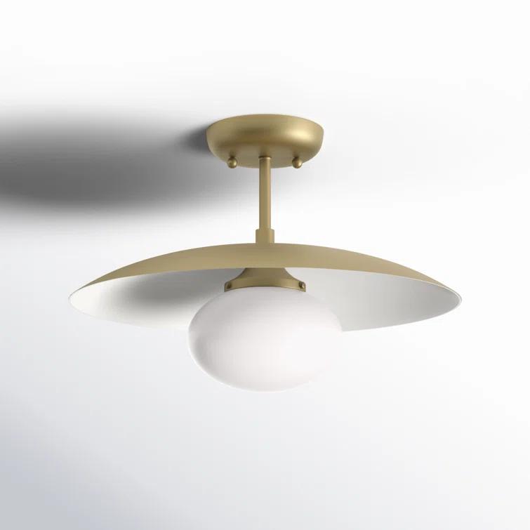 Shah Semi-Flush Mount Light - Brass / 16" Dia