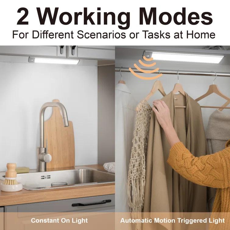 LEPOTEC 9.88Inch 40 LED Cool Wireless Rechargeable Motion Sensor Cabinet Light