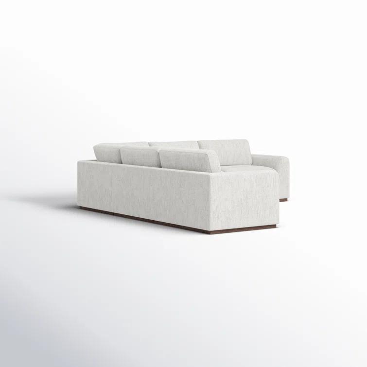 Aldred Silver Contemporary 120" Flared Arm Sectional Sofa