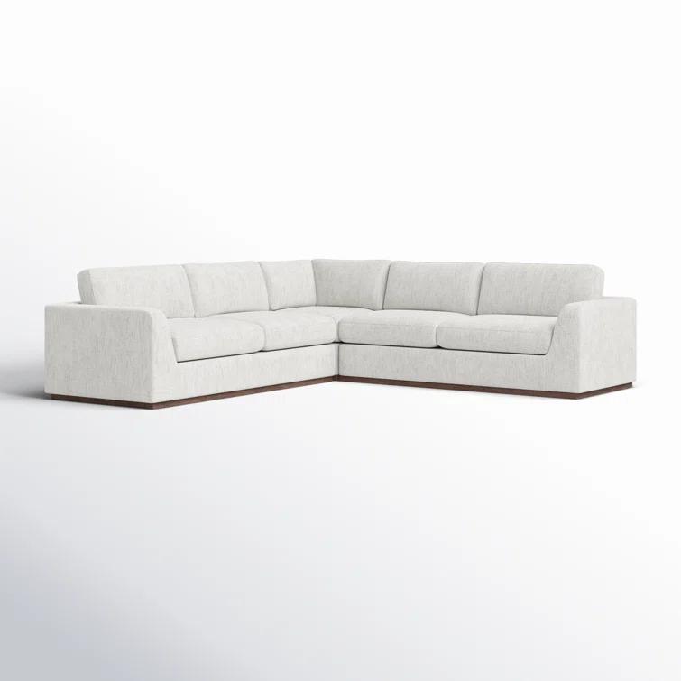 Aldred Silver Contemporary 120" Flared Arm Sectional Sofa