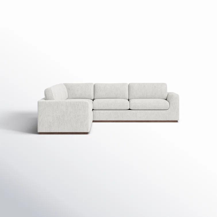 Aldred Silver Contemporary 120" Flared Arm Sectional Sofa