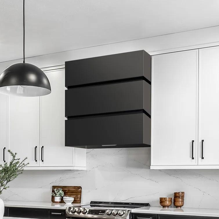 600 CFM Wall Mount Range Hood Stainless Steel 3 Stacks Modern Box