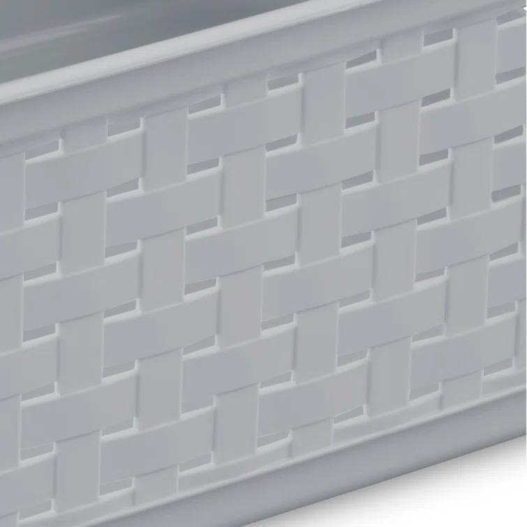 Sterilite Sterilite Short Weave Basket, Decorative Storage Bin, Organize the Closet, Bathroom or Classroom (Set of 6)