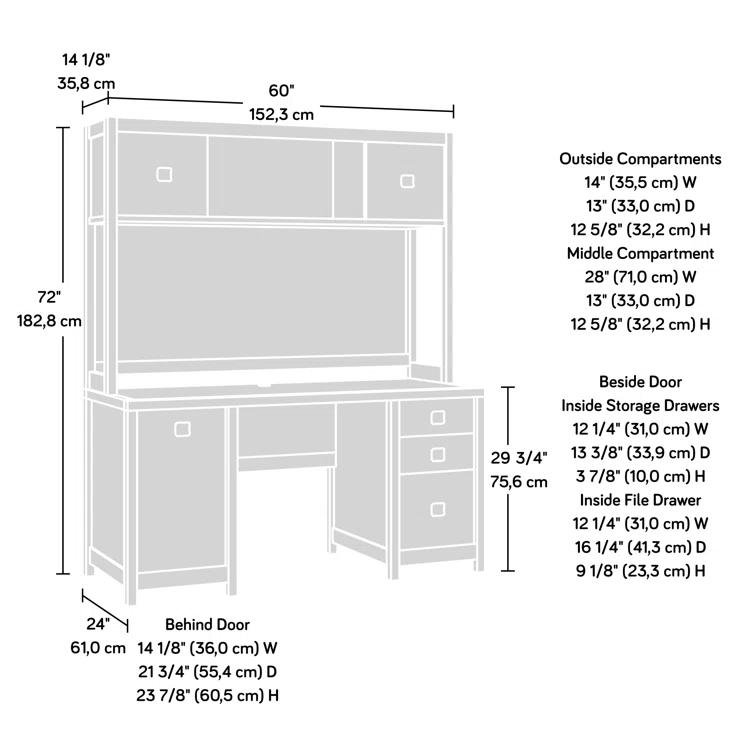 Gassin Comp Desk Hutch Ste, Sindoori Mango Finish