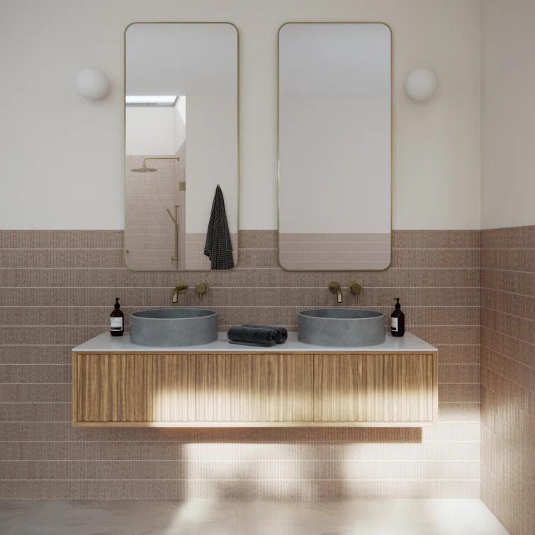 Trinity 22 in. x 48 in. Square Radius Mirror