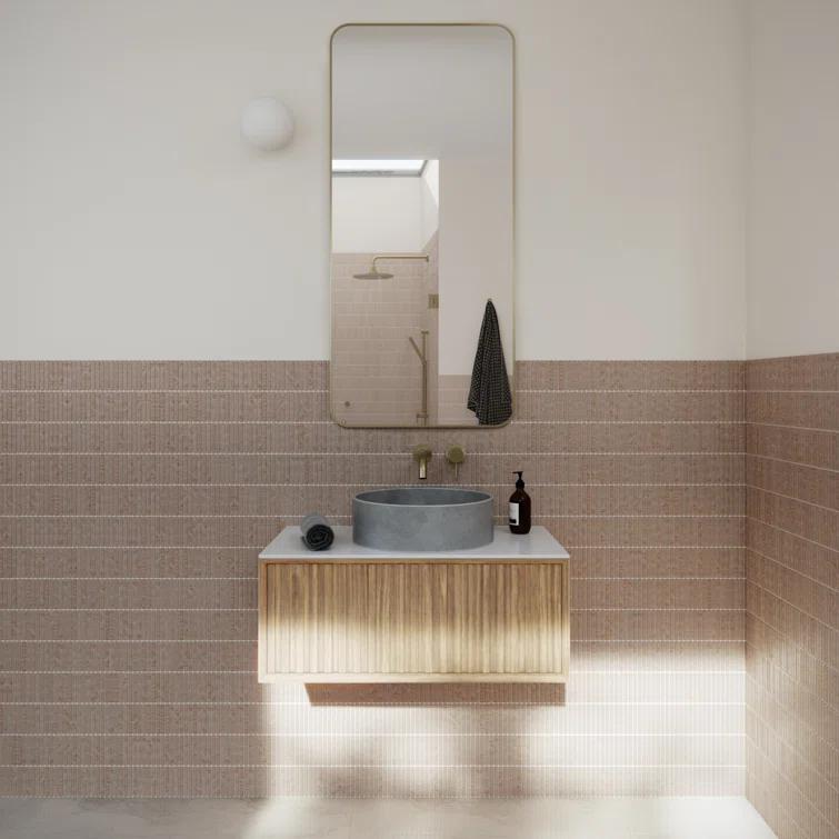Trinity 22 in. x 48 in. Square Radius Mirror