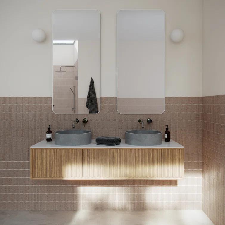 Trinity 22 in. x 48 in. Square Radius Mirror