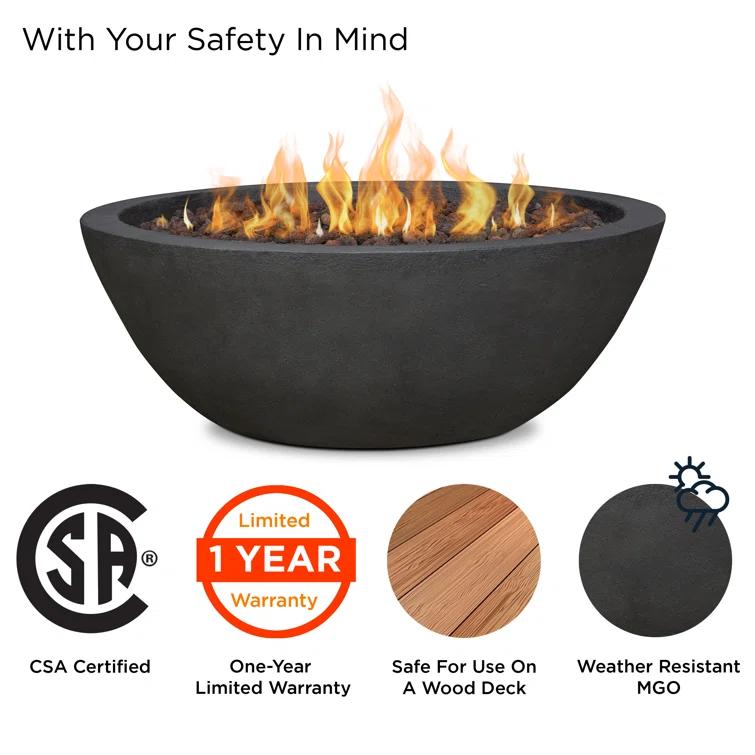 Fernanda Fire Bowl - Shale / Round