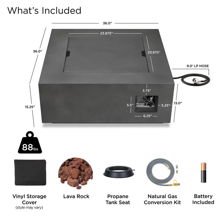 AEGEAN Propane / Natural Gas Outdoor Fire Pit Table
