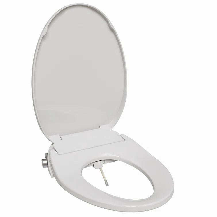 Unplugged Elongated Bidet Seat with Dual Stainless Nozzle and Adjustable Water Pressure