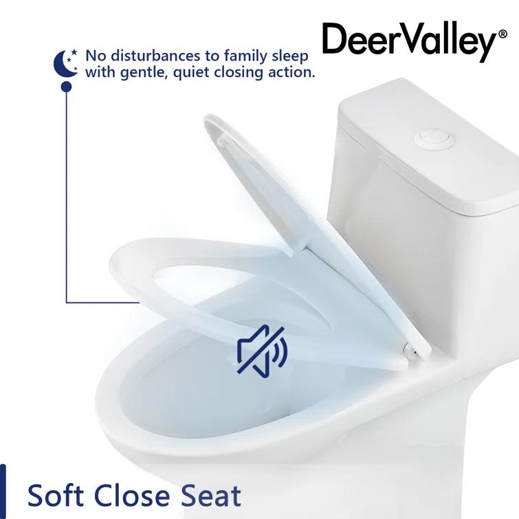 Ally Dual-Flush Elongated One-Piece Toilet with Glazed Surface Modern Toilet with Comfort Seat Height(Seat Included)