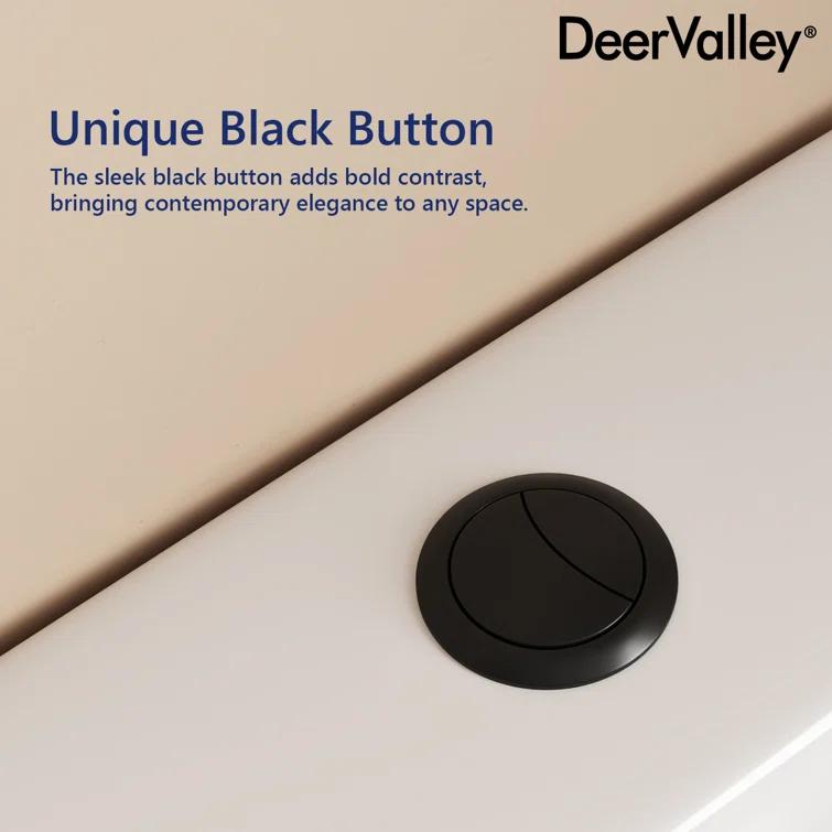 DeerValley Ally Dual-Flush Elongated One-Piece Toilet with Glazed Surface Modern Toilet with Comfort Seat Height  (Seat Included) DV-1F52816-Black