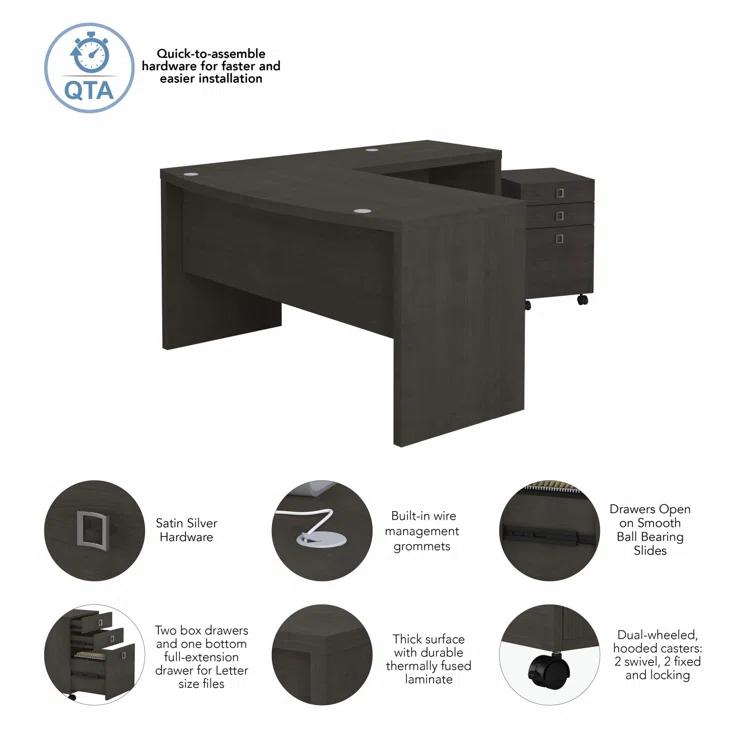 Bush Business Furniture Echo 3 L-Shaped Computer Desk Office Set