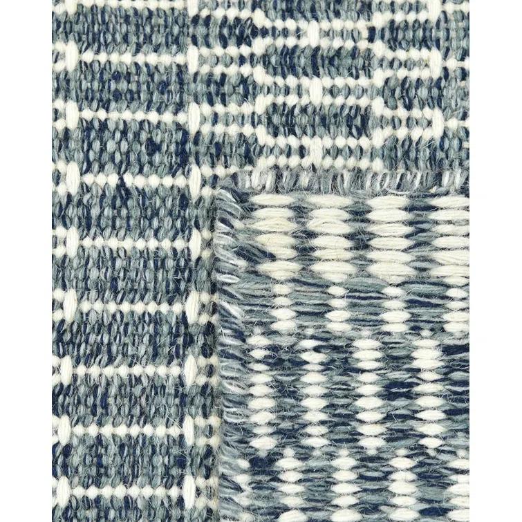 Deanna Flatweave Geometric Area Rug in Navy