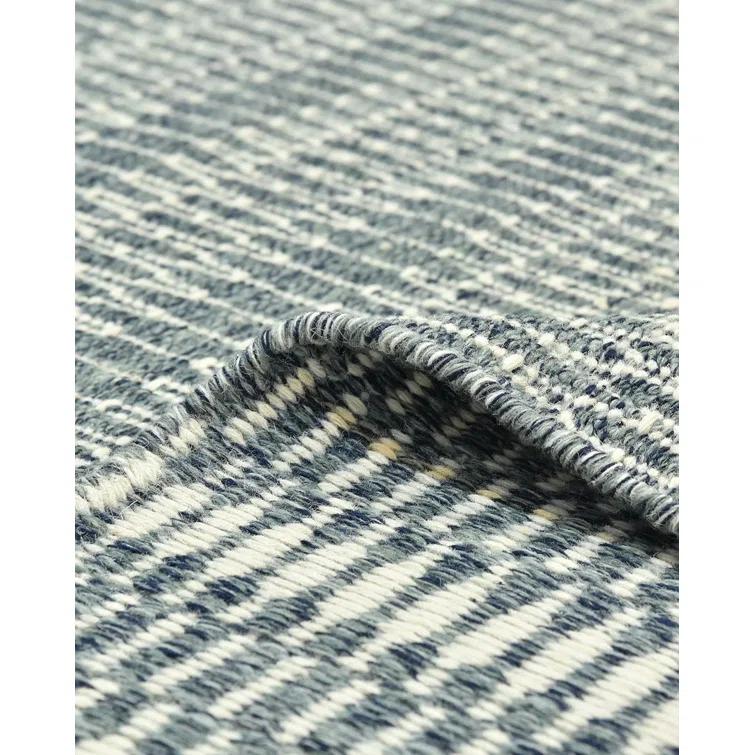 Deanna Flatweave Geometric Area Rug in Navy