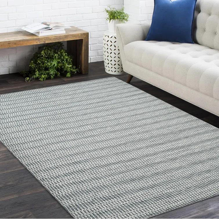 Deanna Flatweave Geometric Area Rug in Navy