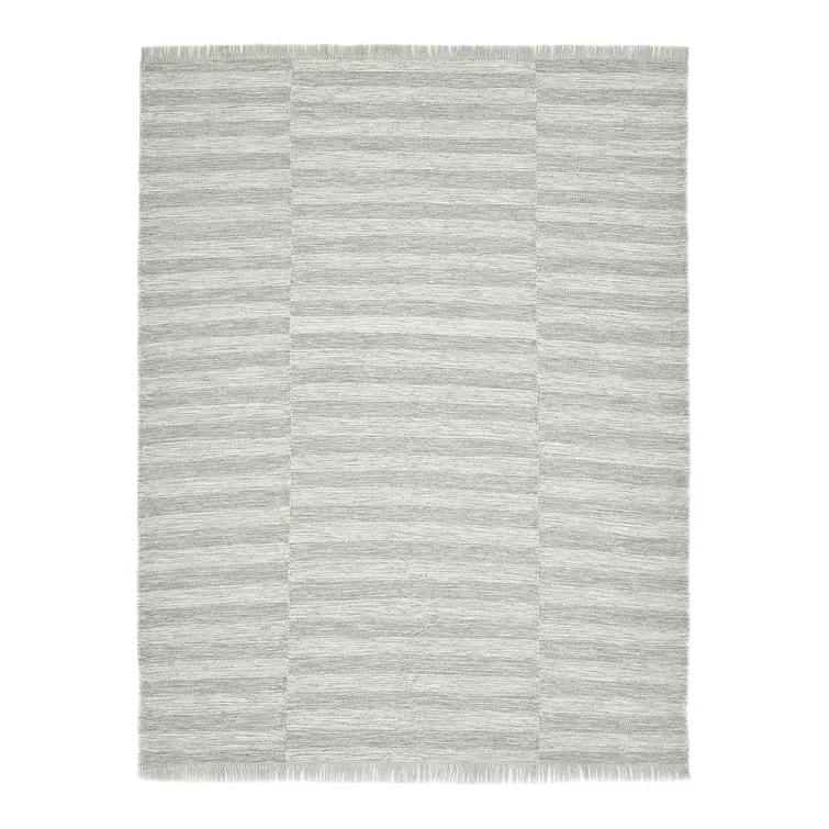 Striped Area Rug in Silver