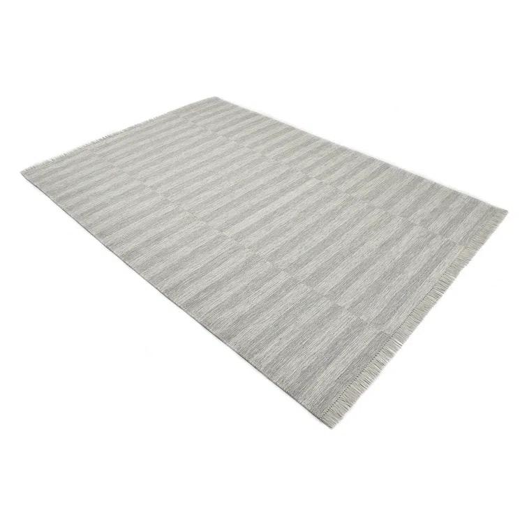 Striped Area Rug in Silver